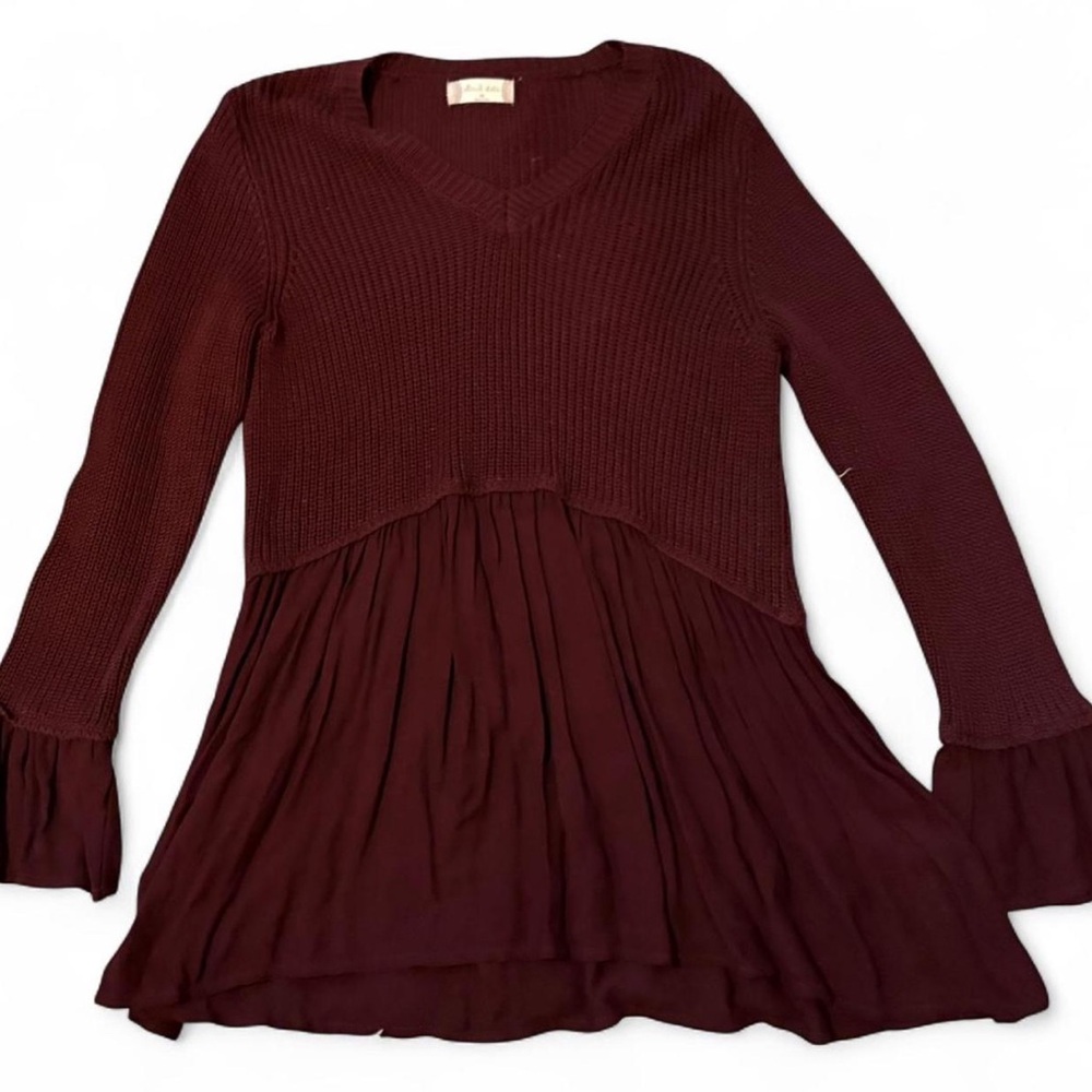 Altar’d State Burgundy Long Sleeve Knit Sweater